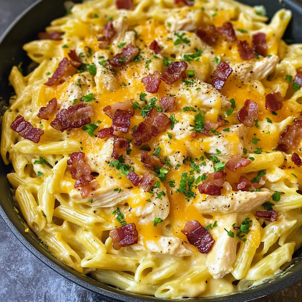 One-Pan Creamy Chicken Bacon Ranch Pasta: Ready in 50 Mins